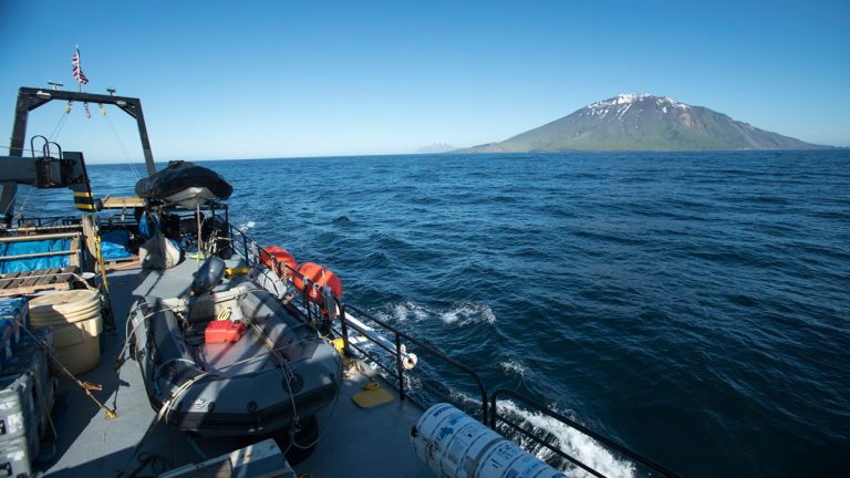 Project Recover searches for the stern of the USS Abner Read near Kiska, Alaska, in July. (Project Recover)