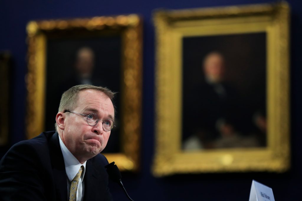 Office of Management and Budget Director Mick Mulvaney testifies before a House Appropriations Committee hearing on Capitol Hill in Washington. Mulvaney took over the CFPB as acting director in late November. Office of Management and Budget Director Mick Mulvaney testifies before a House Appropriations Committee hearing on Capitol Hill in Washington. Mulvaney took over the CFPB as acting director in late November. (Manuel Balce Ceneta/AP)
