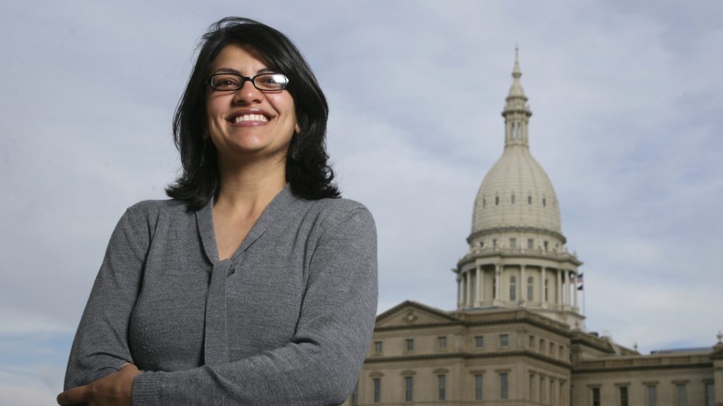 Rashida Tlaib, pictured in 2008 outside the Michigan Capitol in Lansing, Mich., served as a state legislator for six years. On Tuesday, Democrats picked her to run unopposed for the congressional seat that former Rep. John Conyers held for more than 50 years. Tlaib would be the first Muslim woman in Congress. Rashida Tlaib, pictured in 2008 outside the Michigan Capitol in Lansing, Mich., served as a state legislator for six years. On Tuesday, Democrats picked her to run unopposed for the congressional seat that former Rep. John Conyers held for more than 50 years. Tlaib would be the first Muslim woman in Congress. (Al Goldis/AP)