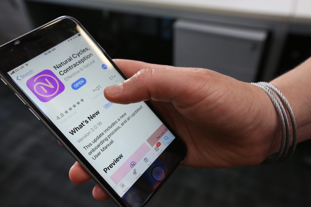 The Natural Cycles smartphone app figures out the days of the month when a woman is likely to be fertile. The Natural Cycles smartphone app figures out the days of the month when a woman is likely to be fertile. (Nishat Ahmed/AP)