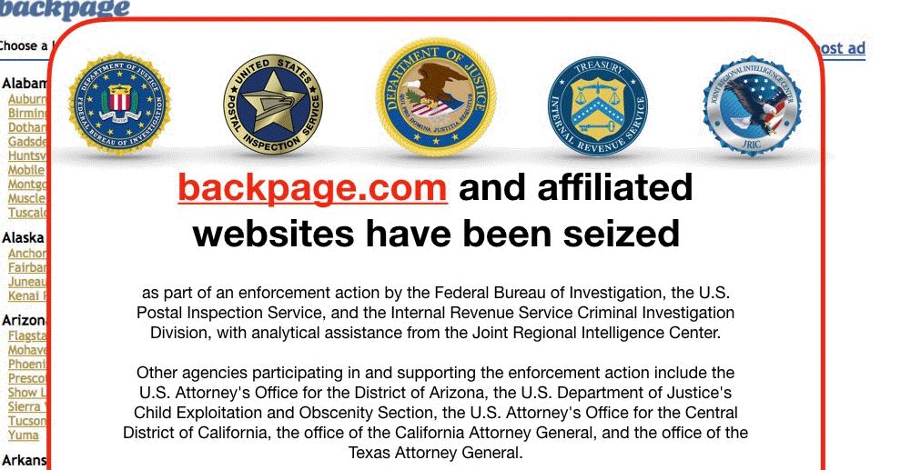 backpage pic The federal government shut down Backpage.com and indicted seven executives on multiple charges. (screen grab/backpage.com)