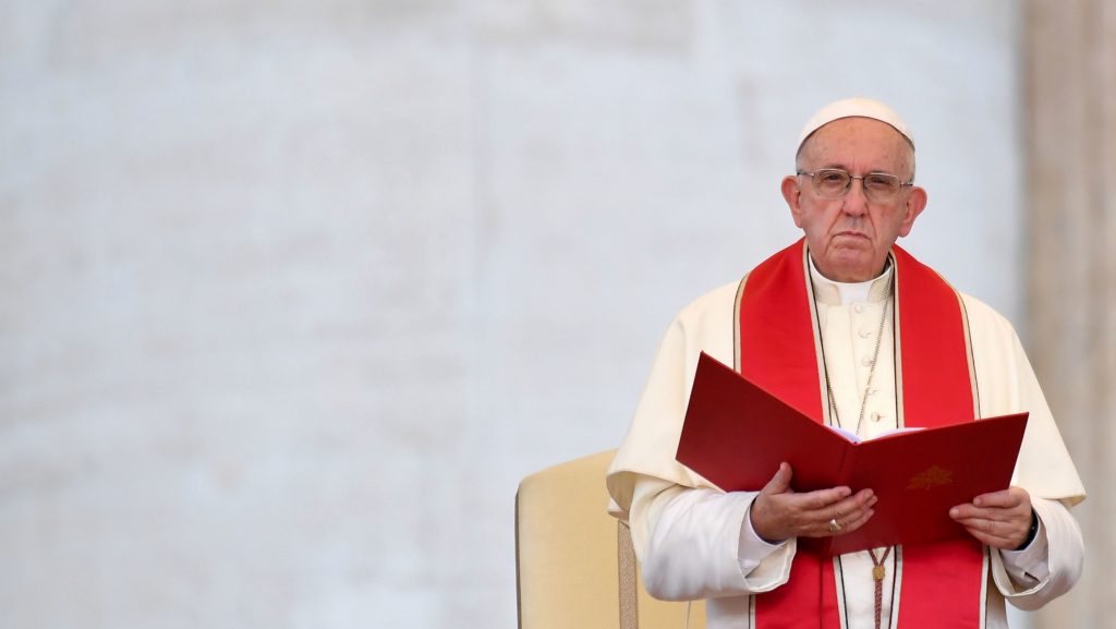 Pope Francis addresses the International Pilgrimage of the Ministrants last month in St. Peter’s Square in the Vatican. Pope Francis addresses the International Pilgrimage of the Ministrants last month in St. Peter's Square in the Vatican.