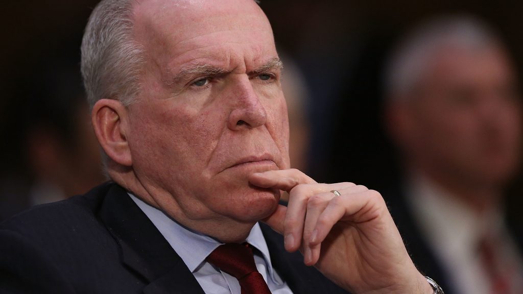 Former CIA Director John Brennan in 2017. A group of top former officials who served under both Republican and Democratic administrations called the revocation of Brennan’s security clearance “unprecedented.” Former CIA Director John Brennan in 2017. A group of top former officials who served under both Republican and Democratic administrations called the revocation of Brennan's security clearance