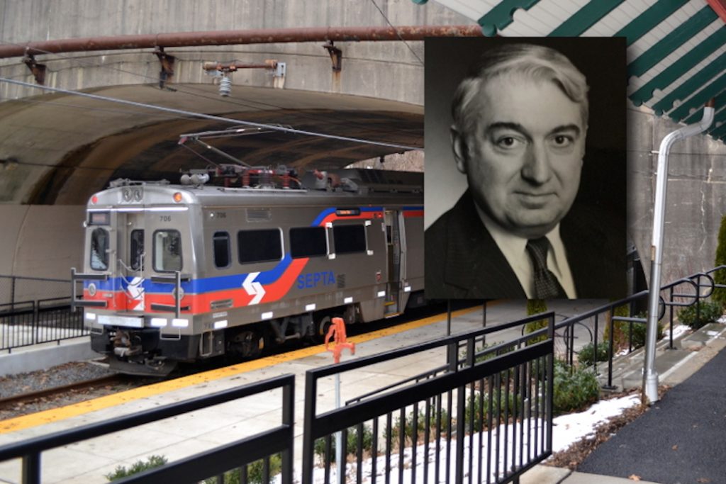 Louis J. Gambaccini died on Aug 19. (Insert, Hillsborough Funeral Home; background, SEPTA)