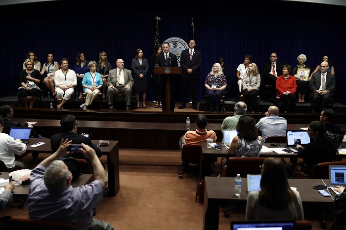Josh Shapiro Pennsylvania Attorney General Josh Shapiro speaks during a news conference about clergy sexual abuse at the Pennsylvania Capitol in Harrisburg, Pa., Tuesday, Aug. 14, 2018. (AP Photo/Matt Rourke)