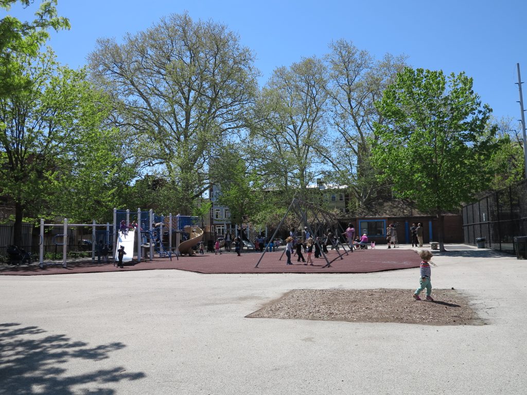 weccacoe-playground-may-2014.original In June, details were announced for a renovation memorializing the Bethel AME burial ground under Weccacoe Playground. (PlanPhilly/file)
