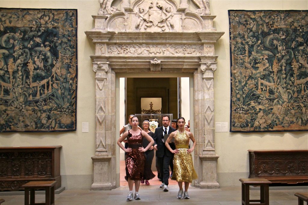 2018 09 10-e lee-monica bill barnes anna bass-philadelphia art museum-workout fringe performance Monica Bill Barnes (right) and Anna Bass lead