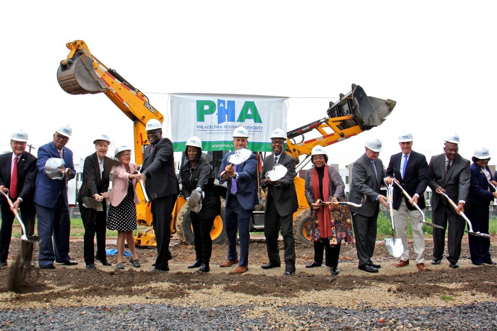 Federal, state and local officials break ground on Norris Apartments Phase III, a project to replace the Norris Homes near Temple University.