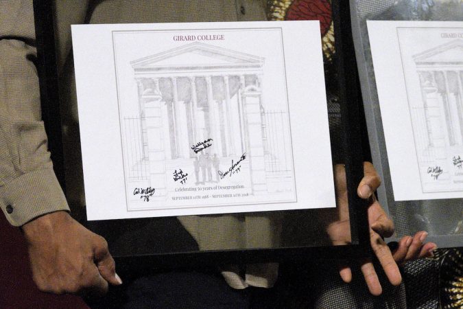 Freedom Fighters, activists, and pioneers are honored for their involvement in the civil rights demonstrations of the 1960s at Girard College, during an event commemorating the 50th anniversary of the desegregation of the once all white, male school. (Bastiaan Slabbers for WHYY)