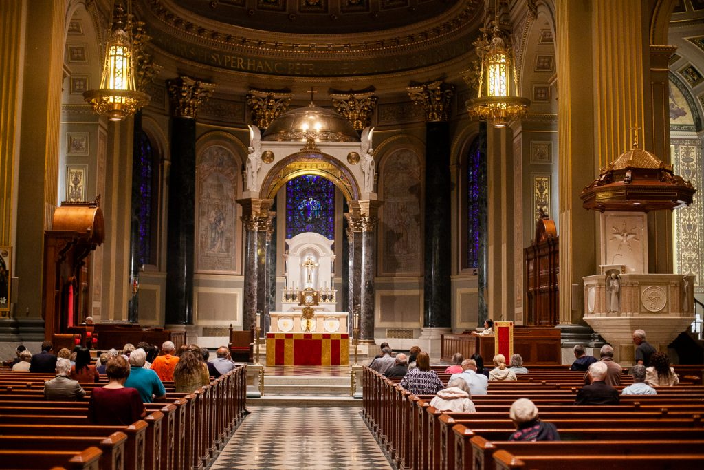 2018 09 14- b larrison- philadelphia basillica of saints peter and paul- catholics from the region attend a mass after widespread sexual abuse among priests in the state-2 Philadelphia area catholics attended a mass Friday evening at the Basillica of Saints Peter and Paul for a night of prayer and reflection following the recent revelations of wide spread sexual abuse by priests across the state. (Brad Larrison for WHYY)