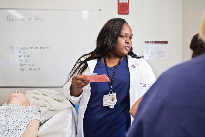 Vanessa Brown, a registered nurse at Penn, ponders a 