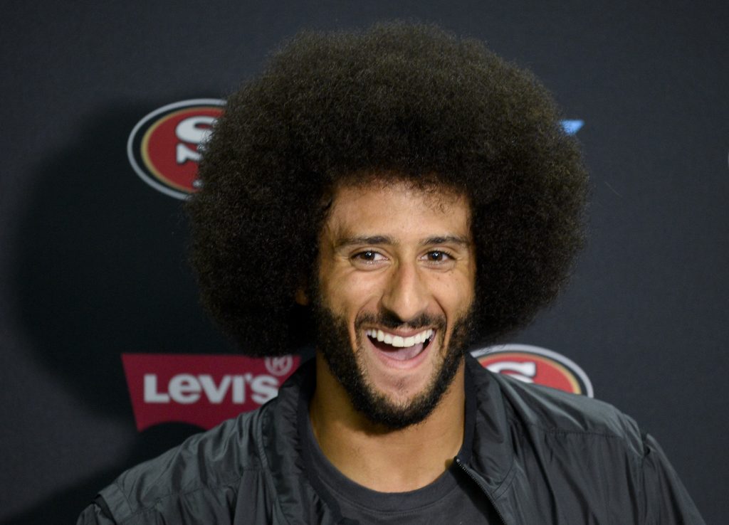 49ers Chargers Football San Francisco 49ers quarterback Colin Kaepernick talks to the media at a news conference an NFL preseason football game against the San Diego Chargers Thursday, Sept. 1, 2016, in San Diego. (AP Photo/Denis Poroy)