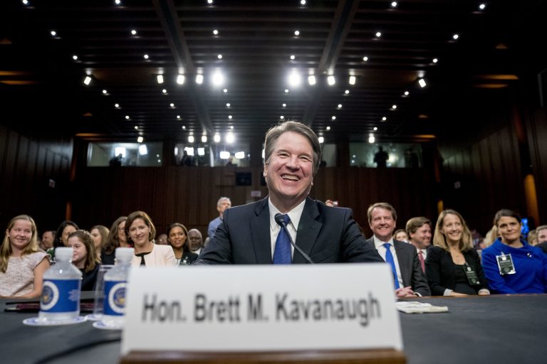 Supreme Court nominee Brett Kavanaugh, a federal appeals court judge, appears before the Senate Judiciary Committee on Capitol Hill in Washington, Tuesday, Sept. 4, 2018, to begin his confirmation to replace retired Justice Anthony Kennedy. (AP Photo/Andrew Harnik)