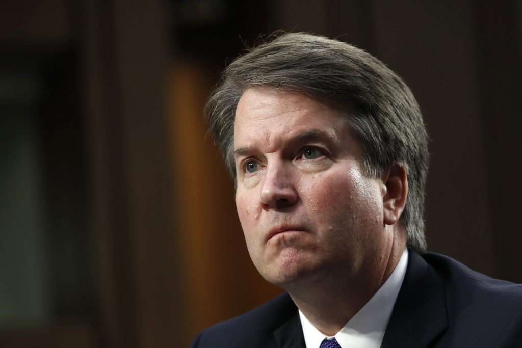 Brett Kavanaugh Supreme Court nominee Brett Kavanaugh, listens during the first day of his Senate Judiciary Committee confirmation hearing to replace retired Justice Anthony Kennedy, Tuesday, Sept. 4, 2018, on Capitol Hill in Washington. (AP Photo/Jacquelyn Martin)