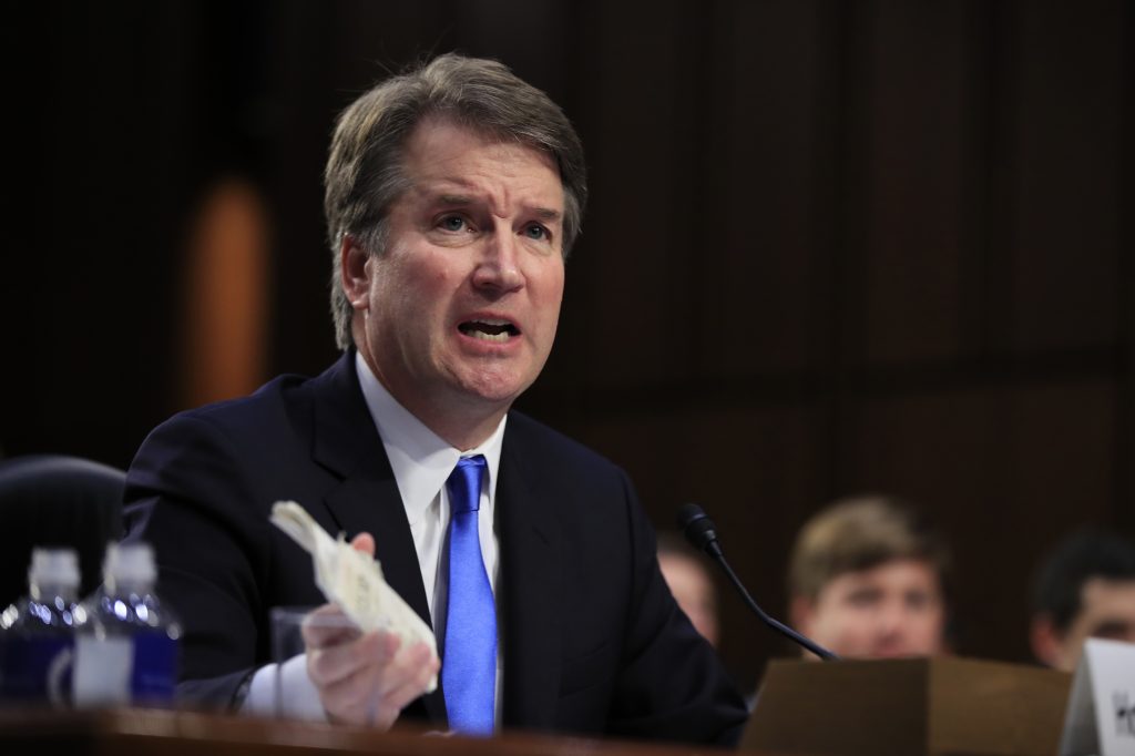 Brett Kavanaugh Supreme Court nominee Brett Kavanaugh, holds a pocket copy of the Constitution as he testifies before the Senate Judiciary Committee on Capitol Hill in Washington, Wednesday, Sept. 5, 2018, for the second day of his confirmation hearing to replace retired Justice Anthony Kennedy. (AP Photo/Manuel Balce Ceneta)
