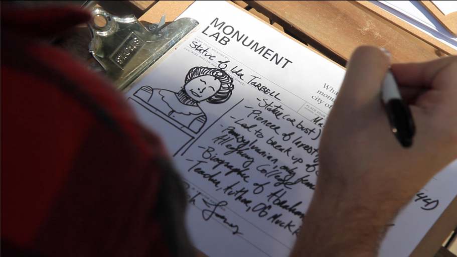 HYYKPmonumentlab2 What is an appropriate monument for the current city of Philadelphia? The Monument Lab project has released its report after years of public engagement and experimentation. (Kimberly Paynter/WHYY)