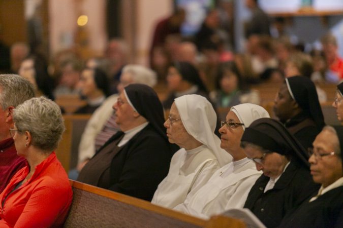 Parishioners attend an evening of prayer for the victims of abuse on September 28, 2018 in Blackwood, New Jersey. (Miguel Martinez  for WHYY)