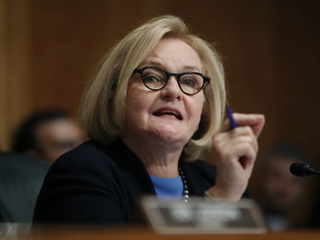 Sen. Claire McCaskill, D-Mo., speaks during a hearing on Capitol Hill in Washington, earlier this week. McCaskill, who is facing re-election in a heavily Republican state, says she will vote to not confirm Judge Brett Kavanaugh to the Supreme Court. Sen. Claire McCaskill, D-Mo., speaks during a hearing on Capitol Hill in Washington, earlier this week. McCaskill, who is facing re-election in a heavily Republican state, says she will vote to not confirm Judge Brett Kavanaugh to the Supreme Court. (Pablo Martinez Monsivais/AP)