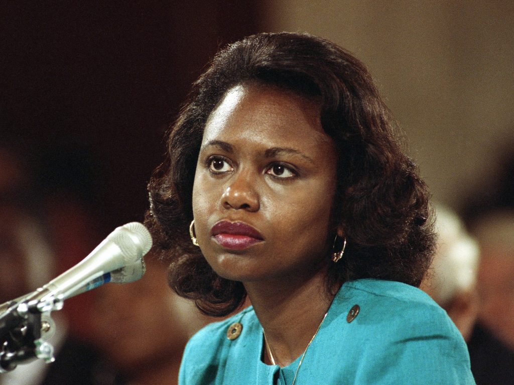 Anita Hill testified in 1991 that she was sexually harassed by then-Supreme Court nominee Clarence Thomas. Anita Hill testified in 1991 that she was sexually harassed by then-Supreme Court nominee Clarence Thomas. (AP)