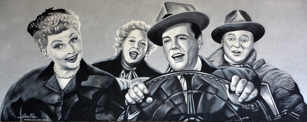 I love Lucy mural Watching the