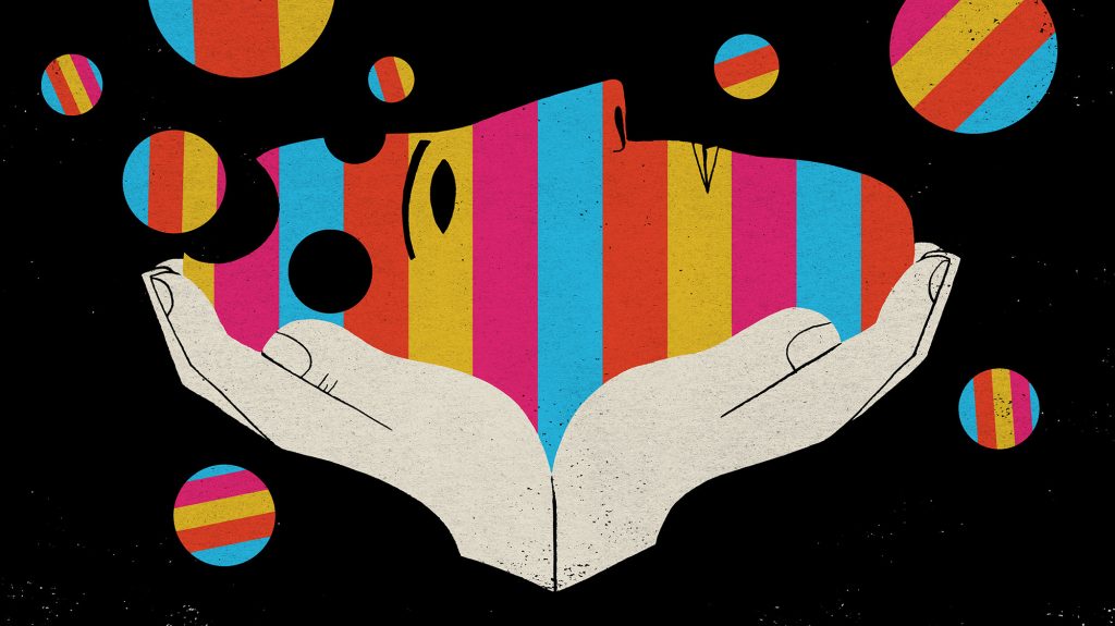 illustration of hands holding a head Hannah Barczyk for NPR