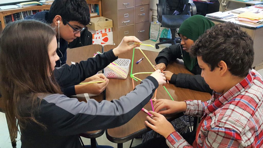 hechinger16x9 Freshmen at St. Louis Park High School, just outside of Minneapolis, take time out of their social studies class for a team-building exercise that is part of the school’s Building Assets, Reducing Risks program. (Tara García Mathewson/The Hechinger Report)