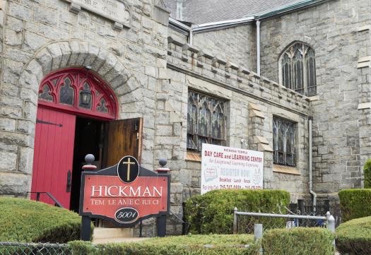 hickman-temple-ame-church-its-facade-reinforced-and-its-doors-open-for-its-first-sunday-service-since-april-2017.0.530.5679.2725.752.361.c Hickman Temple AME Church, its facade reinforced and its doors open for its first Sunday service since April 2017. ( Rachel Wisniewski for WHYY)