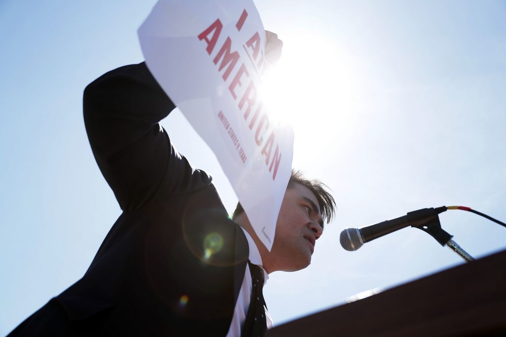 Jose Antonio Vargas, pictured at a rally in front of the U.S. Supreme Court in 2016, has written a memoir of his life as an undocumented immigrant in Dear America. Jose Antonio Vargas, pictured at a rally in front of the U.S. Supreme Court in 2016, has written a memoir of his life as an undocumented immigrant in Dear America. (Alex Wong/Getty Images)