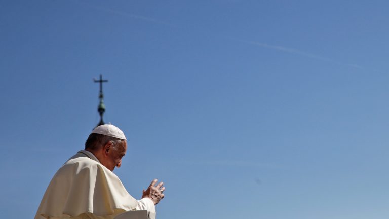 Pope Francis leaves s at the end of his general audience in St. Peter's Square at the Vatican Wednesday, Sept. 12, 2018. (AP Photo/Alessandra Tarantino)