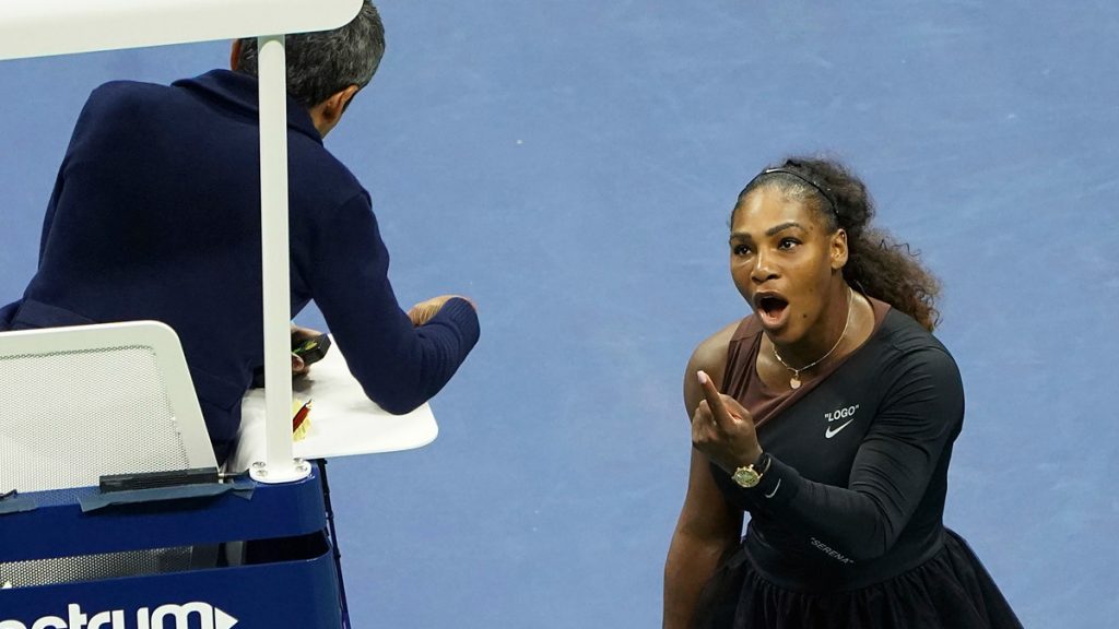 serena16x9 In this Saturday, Sept. 8, 2018, file photo, Serena Williams argues with the chair umpire during a match against Naomi Osaka, of Japan, during the women's finals of the U.S. Open tennis tournament at the USTA Billie Jean King National Tennis Center, in New York. Some black women say Serena Williams’ experience at the U.S. Open final resonates with them. They say they are often forced to watch their tone and words in the workplace in ways that men and other women are not. Otherwise, they say, they risk being branded an