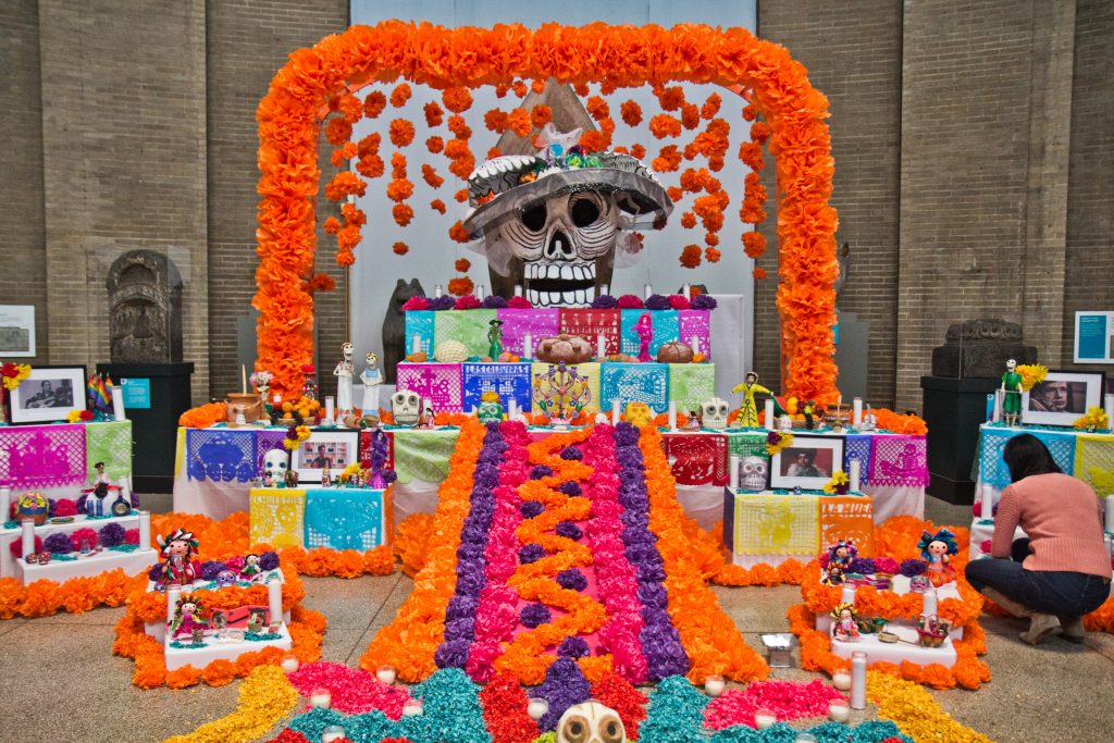 2018 10 26 k paynter day of the dead 18-8 The centerpiece of the Day of the Dead alter at the Penn Museum was created by artist Cesar Viveros. (Kimberly Paynter/WHYY)