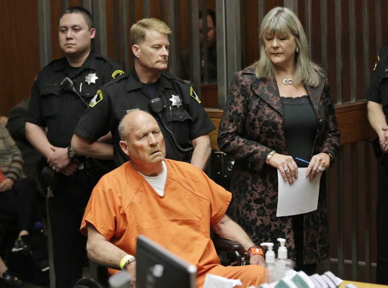In this Friday, April 27, 2018 file photo, Joseph James DeAngelo, 72, who authorities suspect is the 