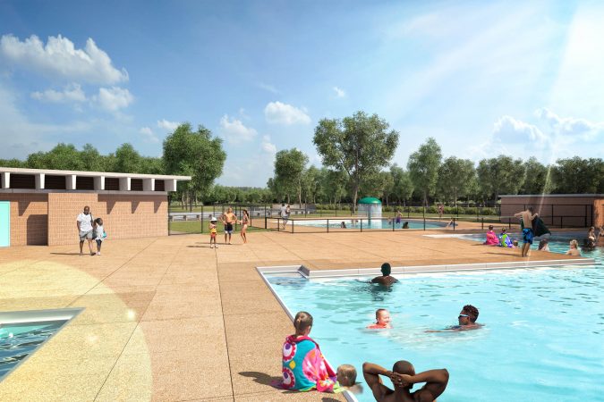 An artist's rendering depicts improvements at Eden Park in Wilmington's Southbridge section.  (Courtesy of the city of Wilmington)
