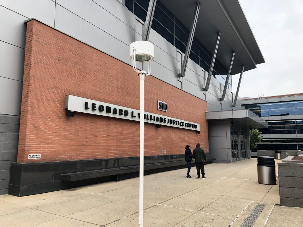 Wilmington courthouse A 12-member jury are deliberating charges against inmates allegedly involved in a prison riot (Cris Barrish/WHYY)