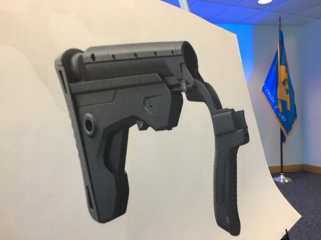 Bump stock Delaware will buy back bump stocks and trigger cranks after making possession of the gun accessories illegal earlier this year. (Mark Eichmann/WHYY)