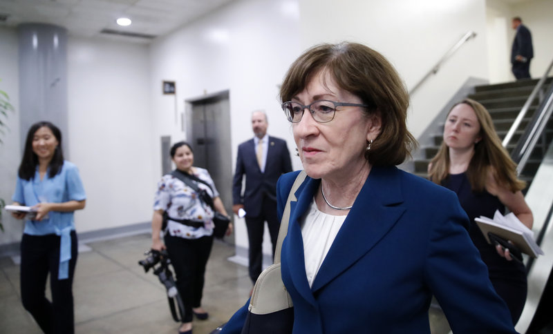 ap_18276725961538_custom-8300a032ba7bbc45faeb5eed21765e14354f0091-s800-c85 Sen. Susan Collins, R-Maine, walks on Capitol Hill on Wednesday. A key vote on Brett Kavanaugh's Supreme Court nomination, she said Thursday that the FBI investigation seemed