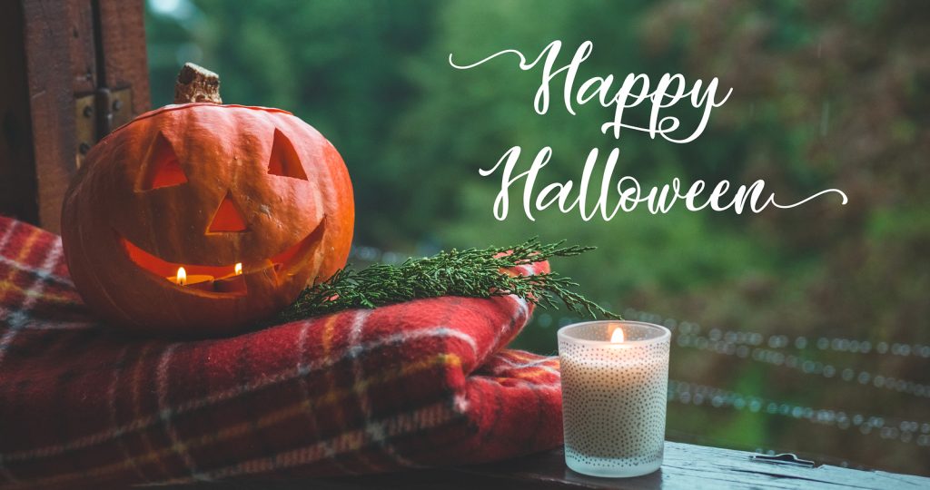 Background Halloween Pumpkin On A Cozy Window Sill With A Red Pl Happy Halloween (Photo Courtesy/BigStock)