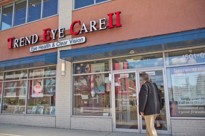 Board Chairman Emeritus Wendell Whitlock said the eye care store is the prettiest in Sullivan Progress Plaza (Kimberly Paynter/WHYY)