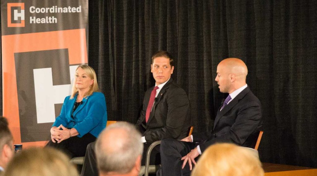 download From left, Democrat Susan Wild, Republican Marty Nothstein and Libertarian Tim Silfies are running for the House of Representatives in Pennsylvania's 7th Congressional District. (Lindsay Lazarski/WHYY)