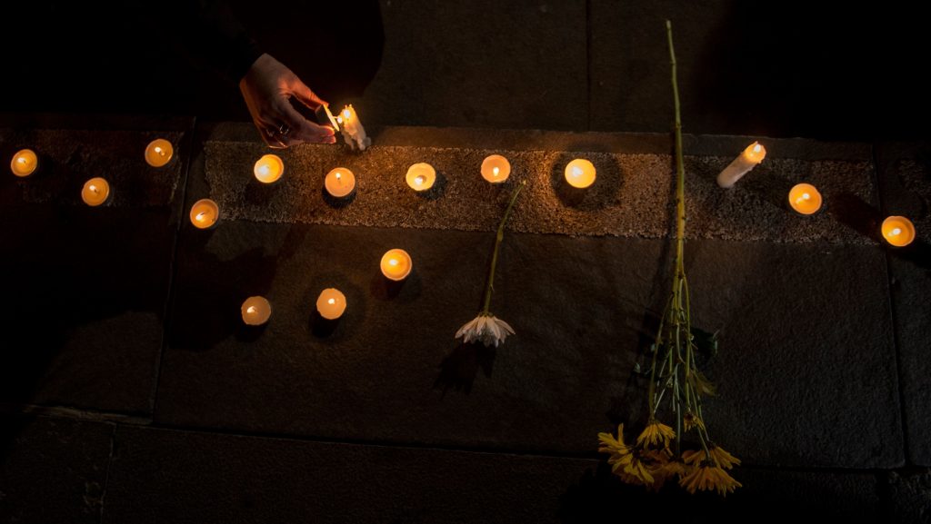Chilean demonstrators light candles during an August vigil in Santiago that protested the sex abuse scandal roiling the Catholic Church. Chilean demonstrators light candles during an August vigil in Santiago that protested the sex abuse scandal roiling the Catholic Church. (Martin Bernetti/AFP/Getty Images)