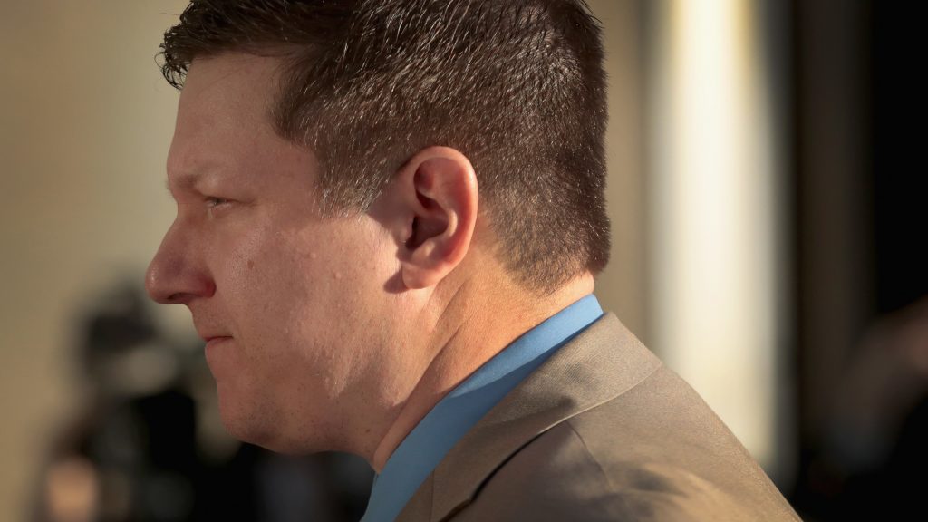 Officer Jason Van Dyke, seen outside a Chicago court last month, shot teenager Laquan McDonald 16 times in 2014. Officer Jason Van Dyke, seen outside a Chicago court last month, shot teenager Laquan McDonald 16 times in 2014. (Scott Olson/Getty Images)