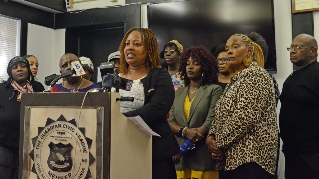 guardianx1200 Women alleging workplace harassment in Philadelphia city government speak Wednesday at the Guardian Civic League headquarters. (Tom MacDonald/WHYY)