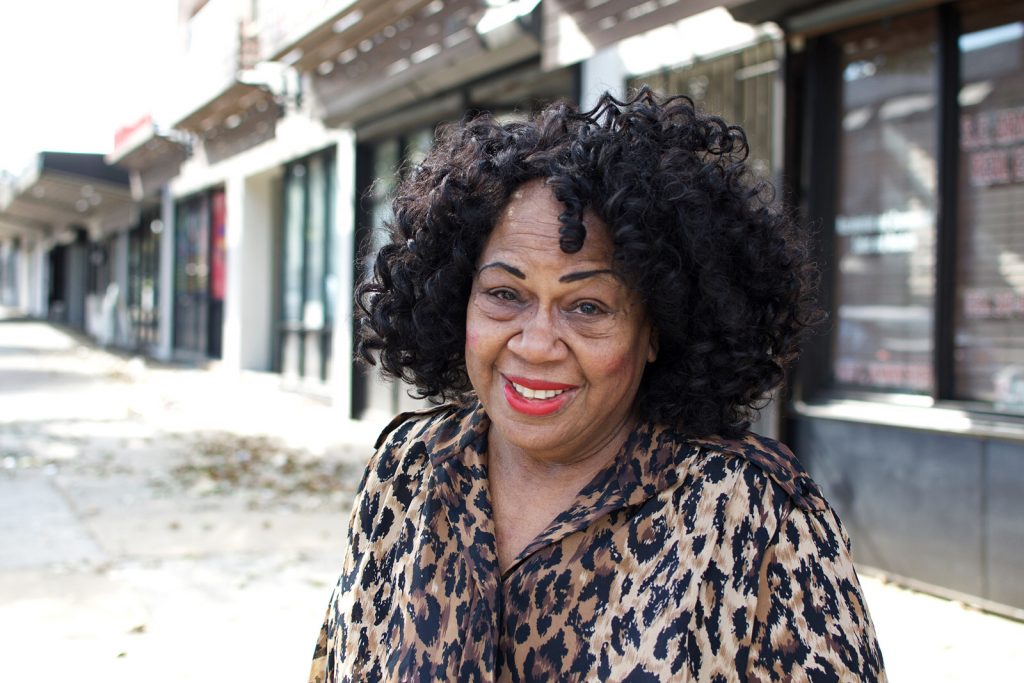 image_from_ios Shirley Armstead poses in front her E. Vernon Road storefront office. (Bastiaan Slabbers for PlanPhilly)
