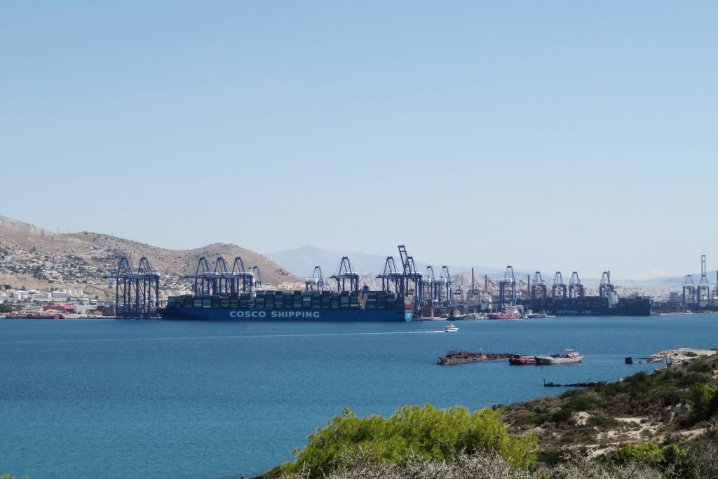 The port of Piraeus has long been a metaphor for Greece, going back to when ancient Greek warriors set off to sea battles. Today, a Chinese company holds a controlling stake in the port. The port of Piraeus has long been a metaphor for Greece, going back to when ancient Greek warriors set off to sea battles. Today, a Chinese company holds a controlling stake in the port. (Joanna Kakissis/NPR)