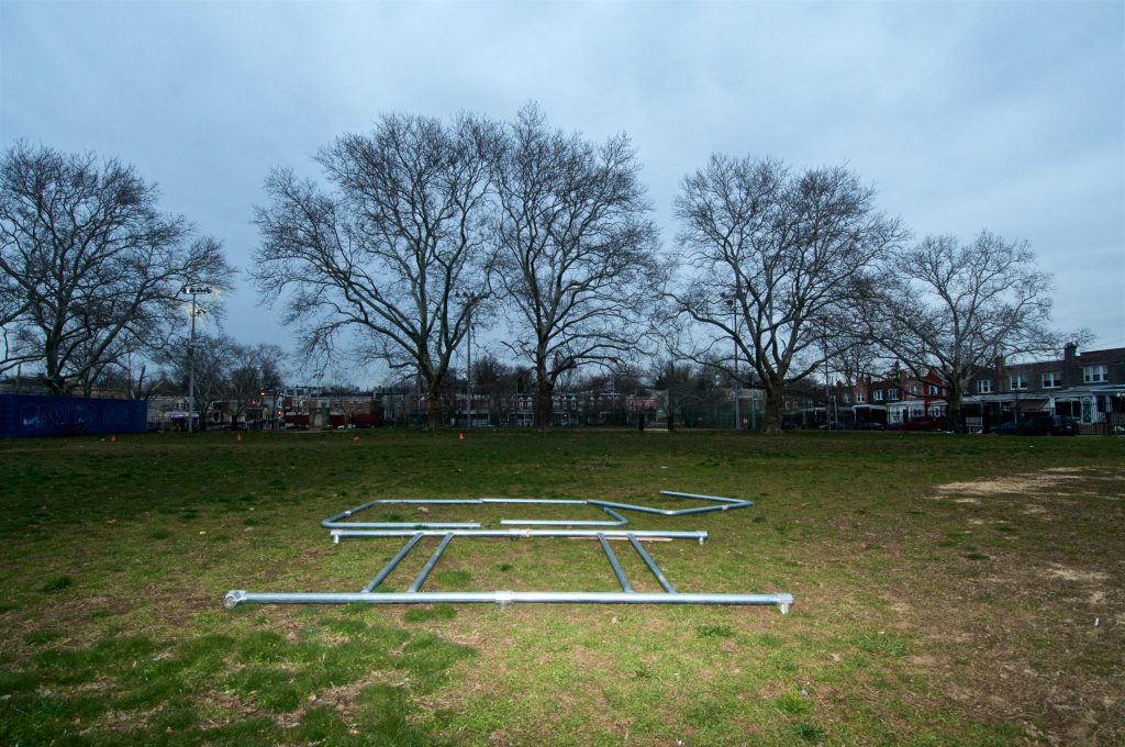 NW Raiders Trainings Field There isn't lighting at the football field behind Lonnie Young Rec Center in East Germantown. (Bastiaan Slabbers for WHYY)