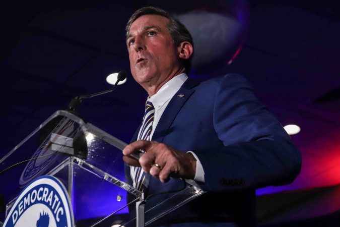 Governor of Delaware John Carney addresses supporters during Democrat watch party Tuesday, Nov. 06, 2018, at the Doubletree Hotel in Wilmington, Delaware. (Saquan Stimpson for WHYY)