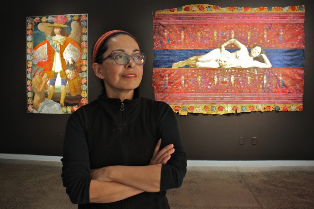 2018 11 20-e lee-kukuli velarde-Taller Puertorriqueno-painting exhibit lead Peruvian artist Kukulio Velarde is exhibiting her paintings at Taller Puertorriqueño in North Philadelphia.