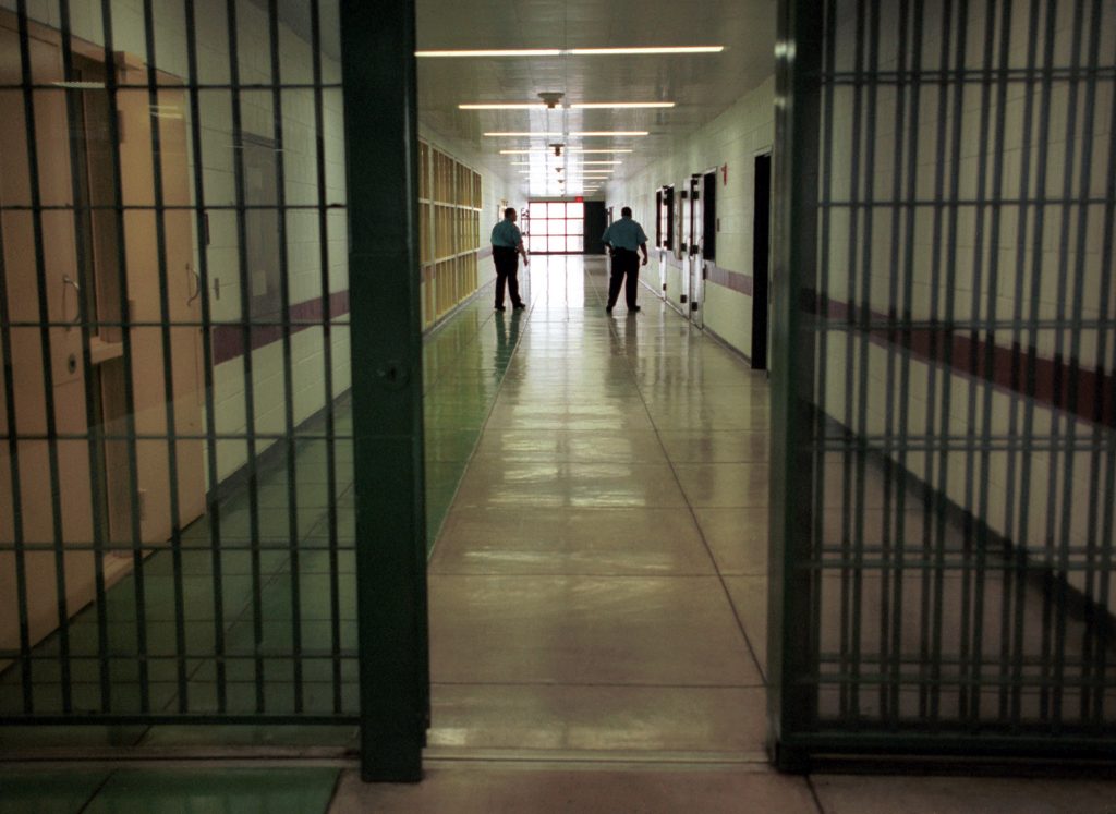 COUNTY PRISONS Officers at the Cumberland County Prison walk the halls in Carlisle, Pa. (AP Photo/Carolyn Kaster)