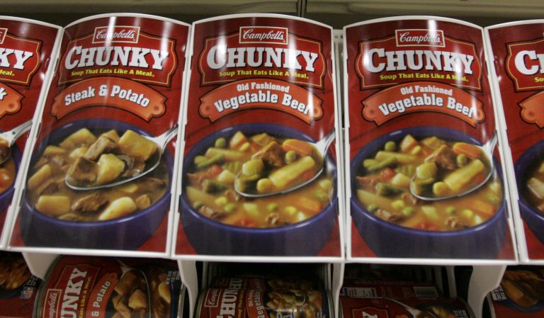 Cans of Campbell's soup are displayed in a supermarket in Homestead, Pa., in this Nov. 2006 file photo. (Gene J. Puskar/AP Photo)