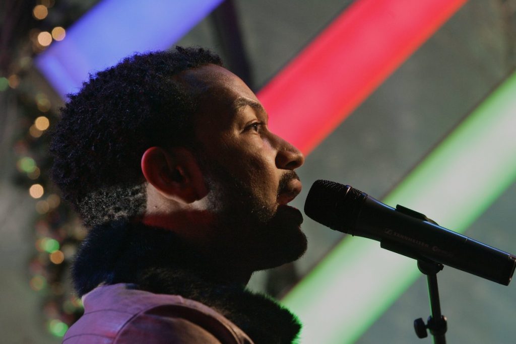 JOHN LEGEND R & B singer John Legend performs a song as he tapes a segment for the Christmas day show of the NBC